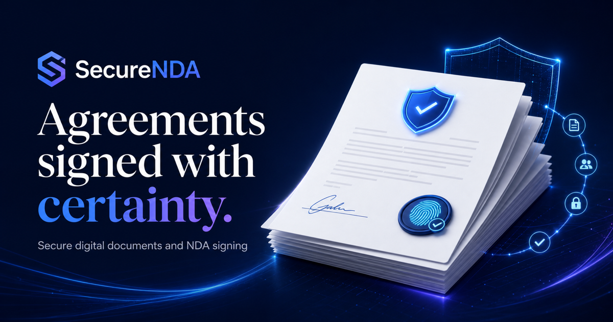SecureNDA - Agreements signed with certainty